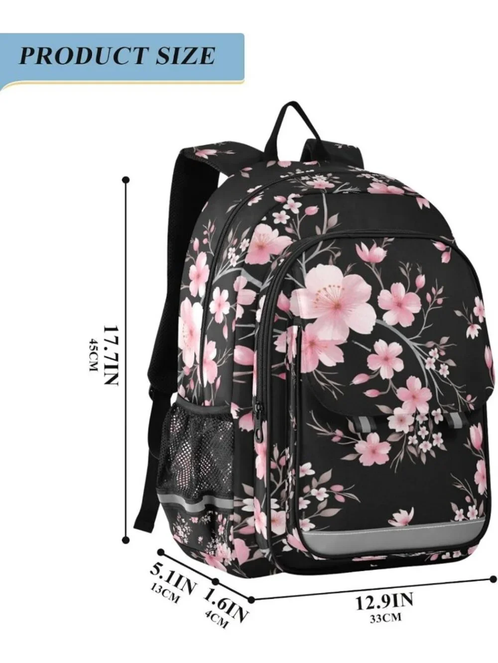 Floral Cherry Blossom Laptop Backpack Purse for Women & Men - Casual Travel Bag